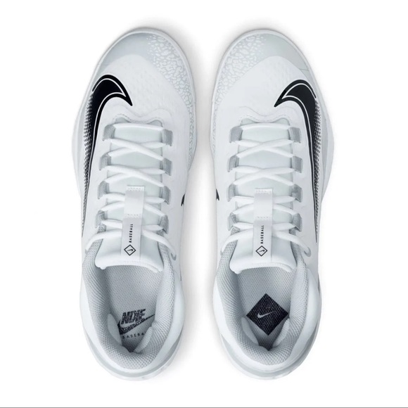 New Nike Alpha Huarache Elite 4 Low Baseball Metal Cleats White Grey FD2745-100 - Picture 4 of 6